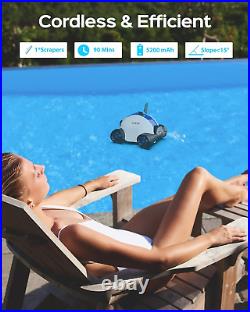 2024 Cordless Robotic Pool Cleaner, Automatic Pool Vacuum with Powerful Suction