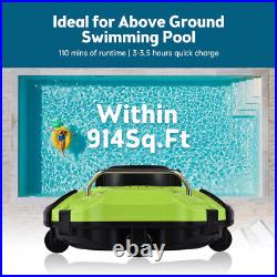 30W Automatic Cordless Robotic Pool Cleaner IPX8 914 Sq. Ft 5000mAh Battery H5G8