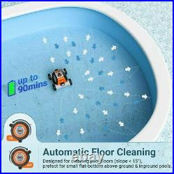 Above Ground Pool Cleaner Robot Vacuum 90mins IPX8 Cordless Automatic Vacuum