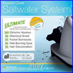 Above-Ground Pool Krystal Clear Saltwater System 15,000 Gal 3-Self-Cleaning Mode