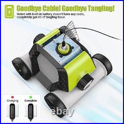 Above Ground Robotic Pool Cleaner 90mins IPX8 Cordless Automatic Pool Vacuum New