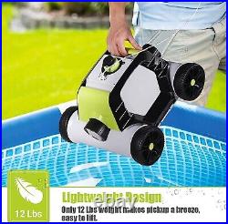 Above Ground Robotic Pool Cleaner 90mins IPX8 Cordless Automatic Pool Vacuum New