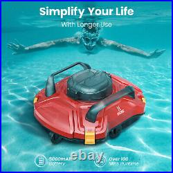 Automatic Pool Vacuum Cleaner Robotic Cordless WIth Dual-Motors LED Indicator