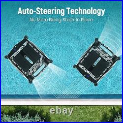 Automatic Robotic Pool Skimmer Cleaner Cordless Solar Powered Auto Exit & Turn