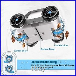 Cordless Automatic Pool Cleaner, 90 min Cycle IPX8 Robotic Vacuum, 5000mAh Batta