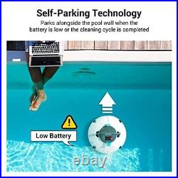 Cordless Automatic Pool Cleaner Strong Suction Dual Motors Lightweight Robotic