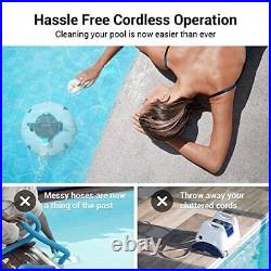 Cordless Automatic Pool Cleaner Strong Suction Dual Motors Lightweight Robotic