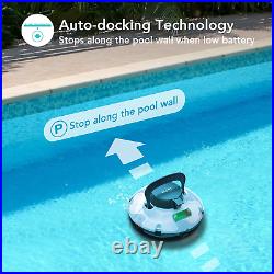 Cordless Automatic Pool Cleaner, Strong Suction with 2pcs Upgraded Motors NEW