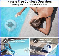 Cordless Automatic Pool Cleaner With Dual Motors For Above Ground Flat Pools New