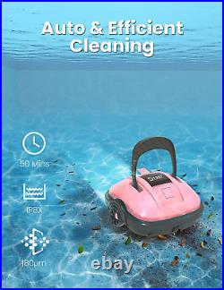 Cordless Pool Cleaner Robot, Automatic Pool Vacuum Lasts 50 Mins, for above Grou