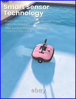 Cordless Pool Cleaner Robot, Automatic Pool Vacuum Lasts 50 Mins, for above Grou