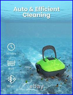 Cordless Pool Cleaner Robot, Automatic Pool Vacuum Lasts 60 Mins, for Above