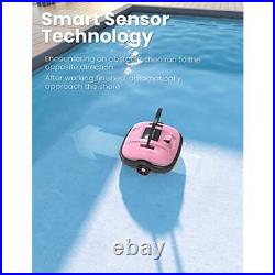 Cordless Robotic Pool Cleaner, Automatic Pool Vacuum, IPX8 Waterproof Pink