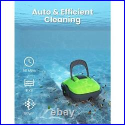 Cordless Robotic Pool Cleaner, Automatic Pool Vacuum, Powerfu Suction IPX8 Green