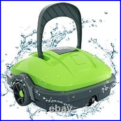 Cordless Robotic Pool Cleaner, Automatic Pool Vacuum, Powerfu Suction IPX8 Green