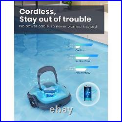 Cordless Robotic Pool Cleaner, Automatic Pool Vacuum, Powerful Suction, Ipx8 W