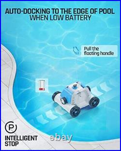 Cordless Robotic Pool Cleaner, Automatic Pool Vacuum with Dual-Suction Blue