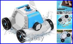Cordless Robotic Pool Cleaner, Automatic Pool Vacuum with Dual-Suction Blue
