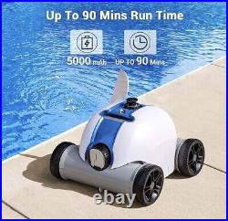 Cordless Robotic Pool Cleaner Automatic Robot Vacuum Rechargeable Up To 861 Sqft
