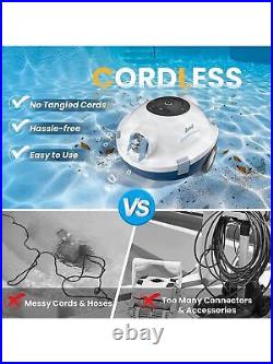 Cordless Robotic Pool Cleaner, Automatic Vacuum, 90 Mins Runtime Powerful Suction