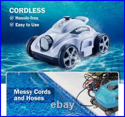 Cordless Robotic Pool Cleaner Pool Vacuum Lasts 110 Mins, Auto-Parking Automatic