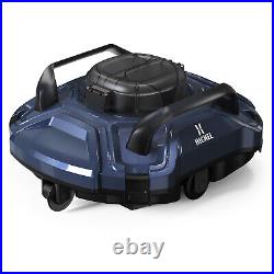 Cordless Robotic Pool Vacuum Automatic Pool Cleaner Self-Park, Dual-Motors Blue