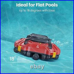 Cordless Robotic Pool Vacuum Automatic Pool Cleaner Self-Parking IPX8 red