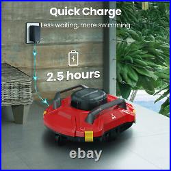 Cordless Robotic Pool Vacuum Automatic Pool Cleaner Self-Parking IPX8 red