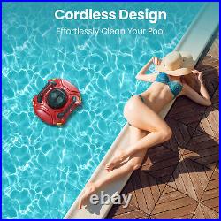 Cordless Robotic Pool Vacuum Automatic Pool Cleaner Self-Parking IPX8 red