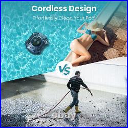 Cordless Robotic Pool Vacuum Cleaner Dual-Motor for In-ground/Above-ground Pool