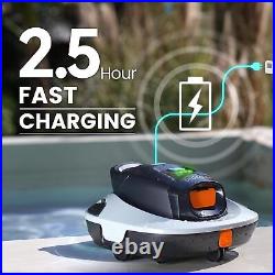 Cordless Robotic Vacuum Cleaner Portable Swimming Pool Cleaner Self-Parking Tech