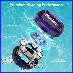 Moolan Cordless Robotic Pool Cleaner Automatic Pool Vacuum Robot Lasts 120 Mins