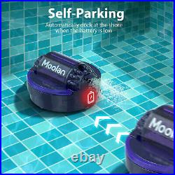 Moolan Cordless Robotic Pool Cleaner Automatic Pool Vacuum Robot Lasts 120 Mins