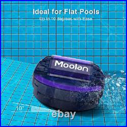 Moolan Cordless Robotic Pool Cleaner Automatic Pool Vacuum Robot Lasts 120 Mins