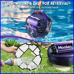 Moolan Cordless Robotic Pool Cleaner Automatic Pool Vacuum Robot Lasts 120 Mins