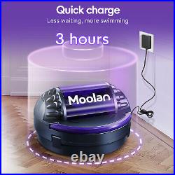 Moolan Cordless Robotic Pool Cleaner Automatic Pool Vacuum Robot Lasts 120 Mins