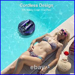 Moolan Cordless Robotic Pool Cleaner Automatic Pool Vacuum Robot Lasts 120 Mins