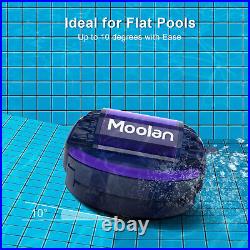 Moolan Robotic Pool Cleaner 120 Mins Cordless Automatic Pool Vacuum Rechargeable