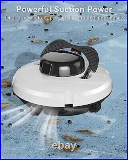 Powerful Cordless Pool Vacuum Dual Motors, Auto-Dock, 120 Mins Runtime