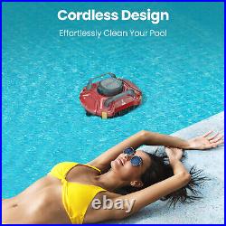 Swimming Pool Cleaner Robot Robotic Vacuum Automatic with Quick Charge Red