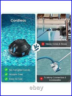 TASVAC Cordless Robotic Pool Cleaner, Automatic Pool Vacuum, 90 Mins Runtime