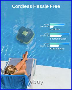 WYBOT Cordless Robotic Pool Cleaner, Automatic Pool Vacuum, Powerful Suction, Du