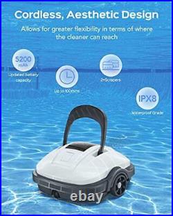 WYBOT Cordless Robotic Pool Cleaner, Lasts 100Mins Runtime, Automatic Pool Va