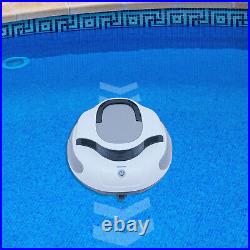 White Cordless Robotic Automatic Pool Cleaner Vacuum Pool Cleaning Vacuum IPX8