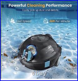 Y10 Cordless Robotic Pool Cleaner, Automatic Pool Vacuum, 90 Mins Runtime, Self